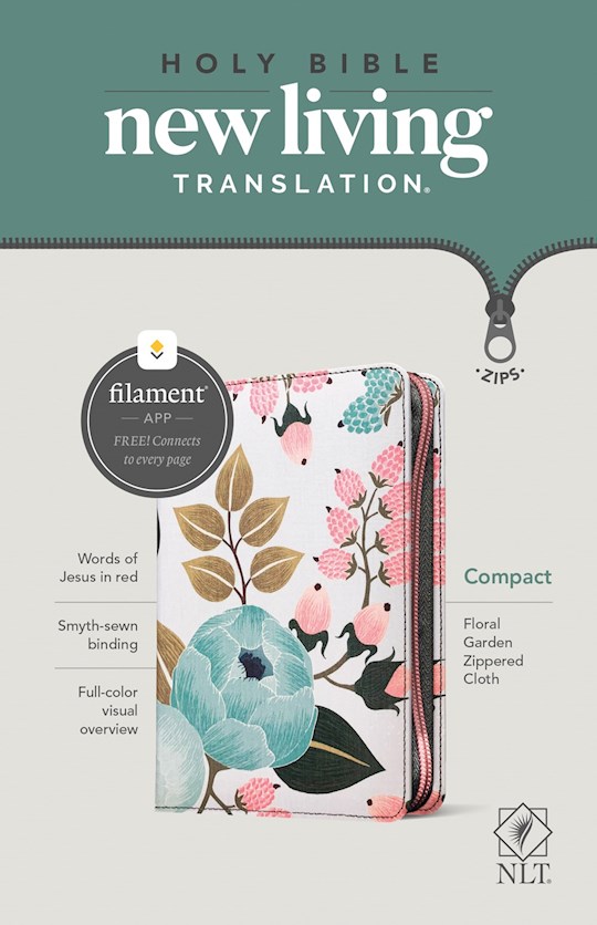 NLT Compact Bible Filament Enabled Ed Cloth Floral - Tyndale